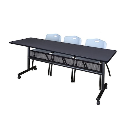 Kobe Rectangle FlipTop Table, 84" W, 29" H, Laminate Top, Gray MKFTM8424GY47GY